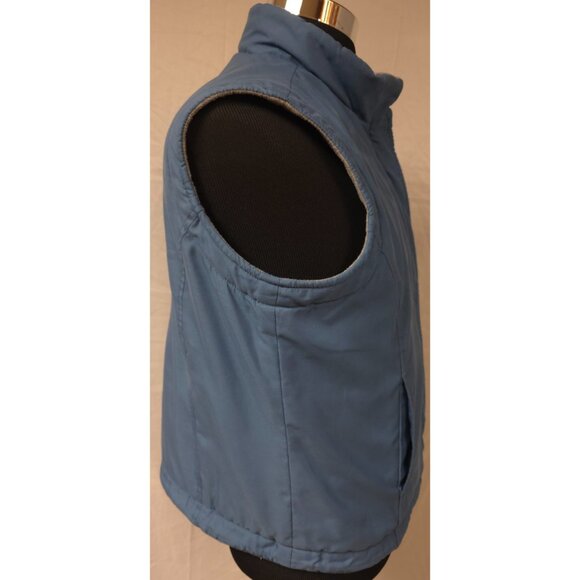 Tommy Hilfiger Mens XL Blue Grey Reversable Full Zip Fleece Logo Flag Hike Vest - Picture 14 of 16